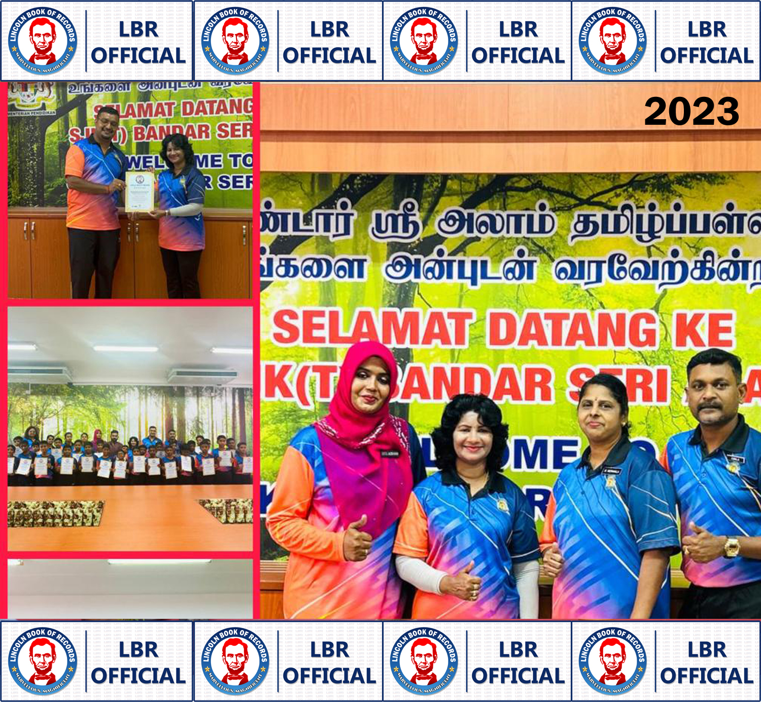 World Record by organising 446 multi-racial people across 4 different  nations to perform multiple Tamil cultural Dance performances in the  name,"Sri Rudram International Cultural fest " at one place